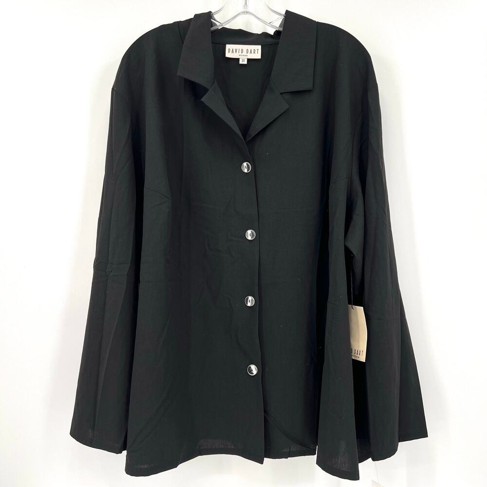 Vintage David Dart Women’s plus button front shirt jacket Shaket.